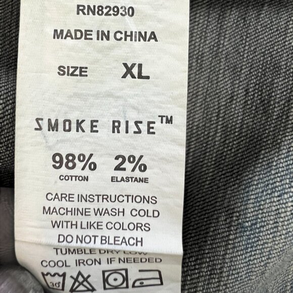 smoke rise men's jean jacket with Patches XL - Picture 15 of 16